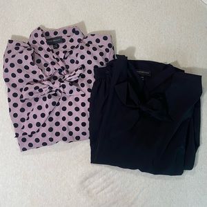 2 Lane Bryant Polka Dot Tie Neck Blouse Size 14/16